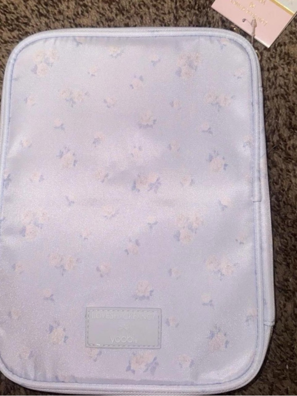 LoveShackFancy Light Lavender Floral Cosmetic Pouch